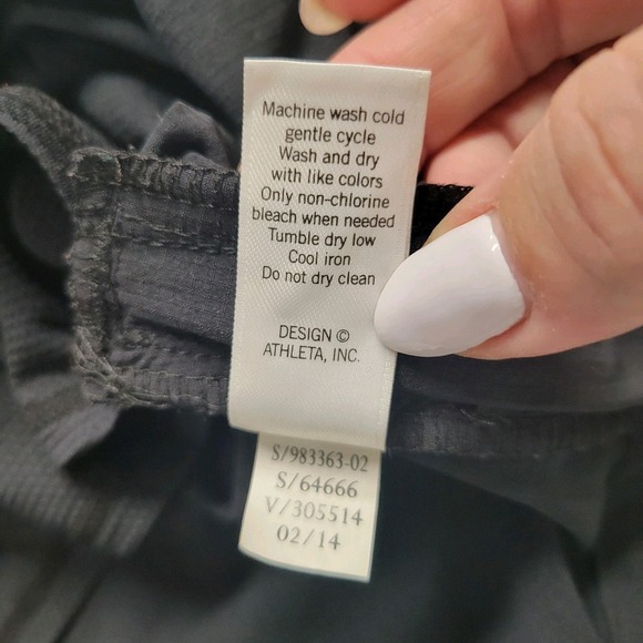 Athleta Skirt Womens 8 Black Golf Tennis Drawstring Ripstop Nylon Pickleball - Picture 8 of 9